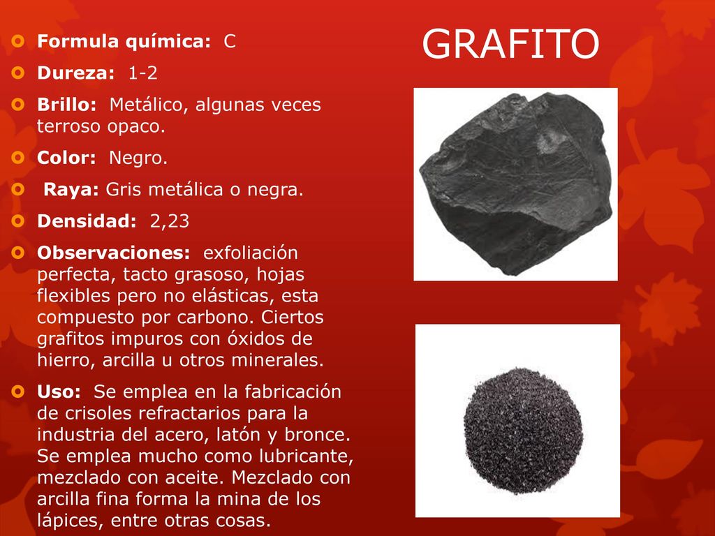 Grafito mineral de color negro que es